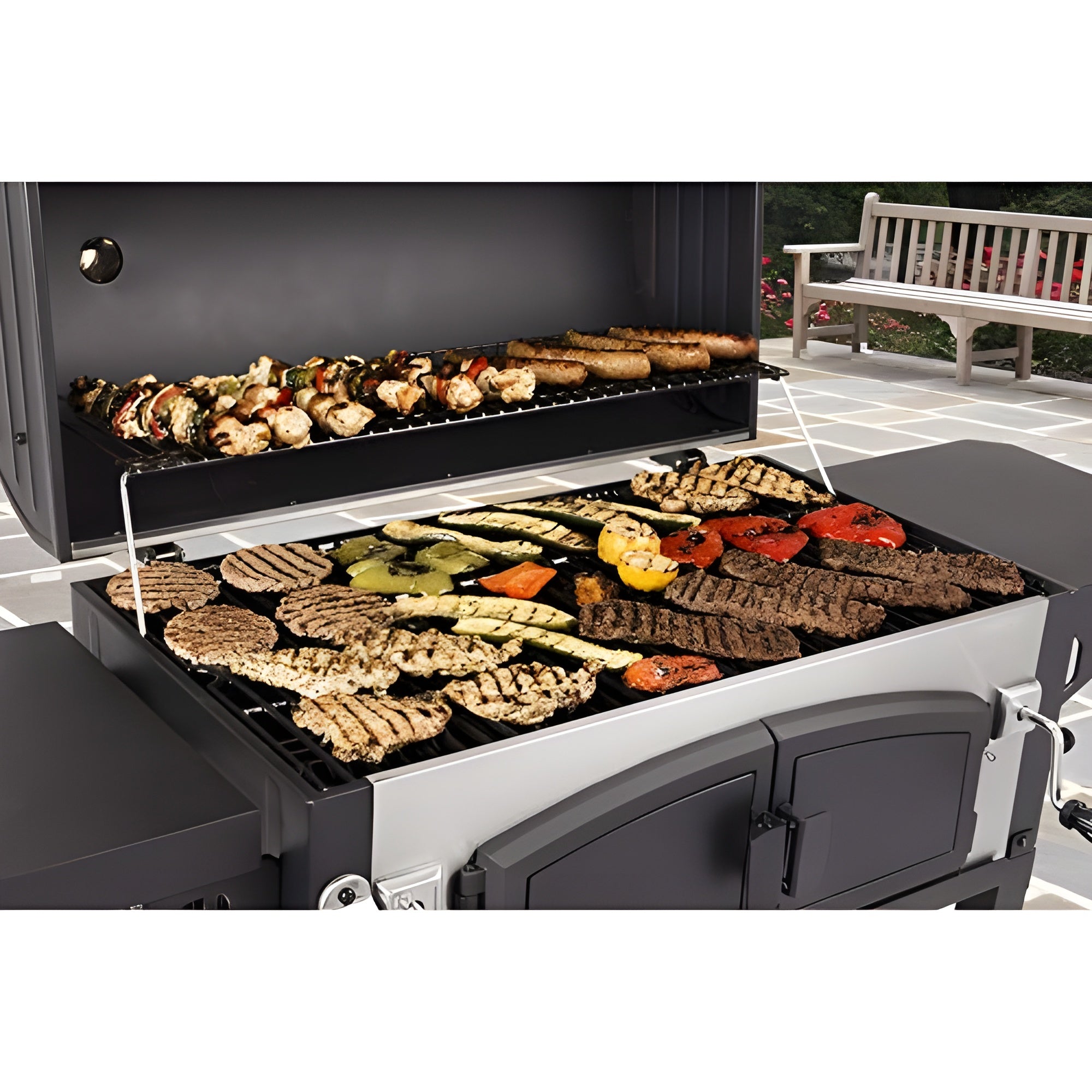 Dyna-Glo DGN576SNC-D X-Large Premium Dual Chamber Charcoal Grill - B00BQ59VTE