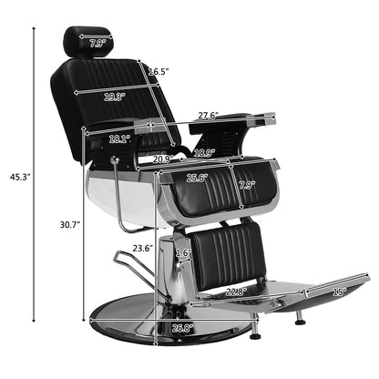 OmySalon PH773 Professional Heavy Duty Hydraulic Reclining Barber Chair - G89000773