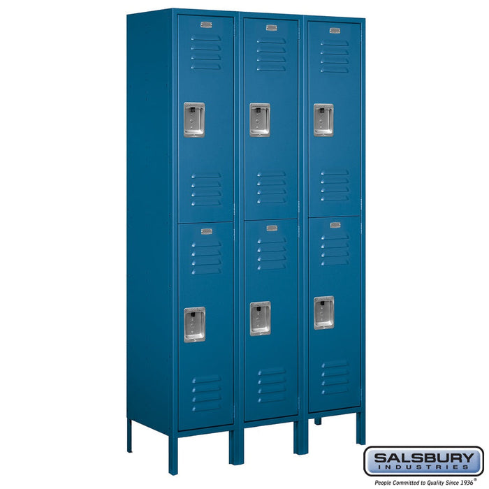 Salsbury 15" Wide Double Tier Standard Metal Lockers - 3 Wide - 52368GY-U