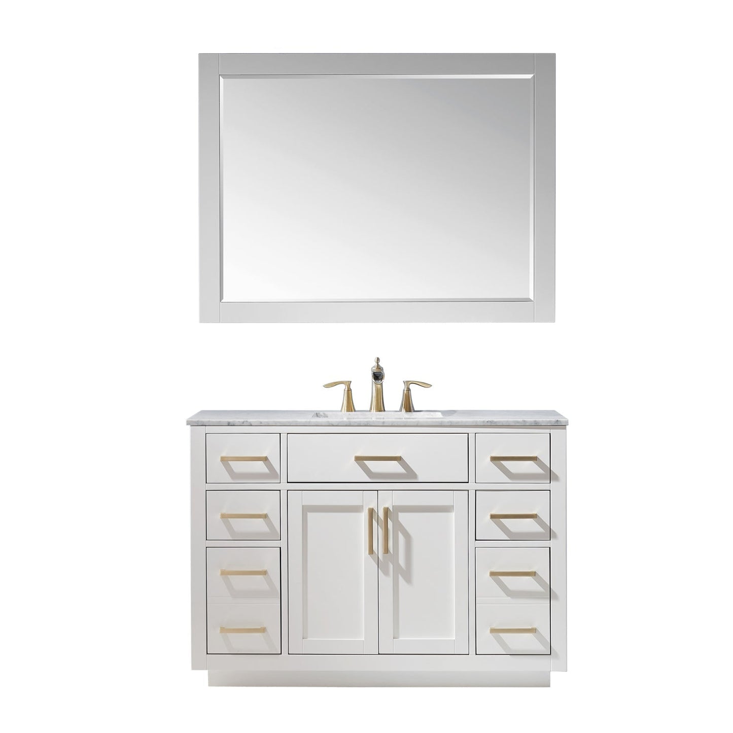 Altair Designs 48" single vanity with top - 531048-WH-CA-NM