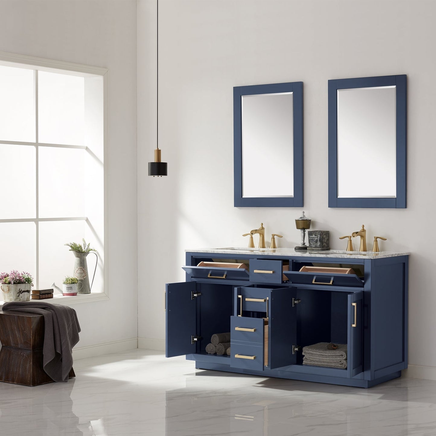 Altair Designs 60" Double Bathroom Vanity Cabinet Only - 531060-CAB-RB-NM