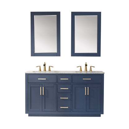 Altair Designs 60" double vanity with top - 531060-WH-CA-NM