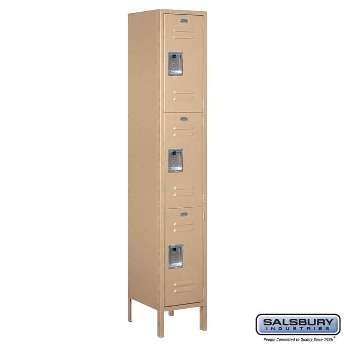 Salsbury 15" Wide Triple Tier Standard Metal Locker - 1 Wide - 53168GY-U