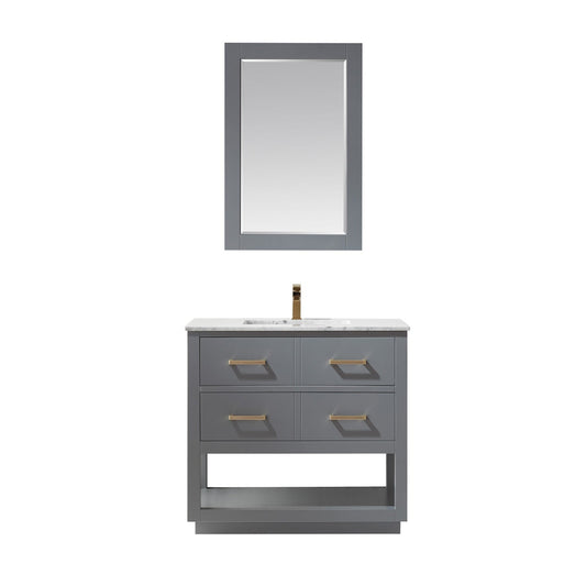 Altair Designs 36" single vanity with top - 532036-WH-CA
