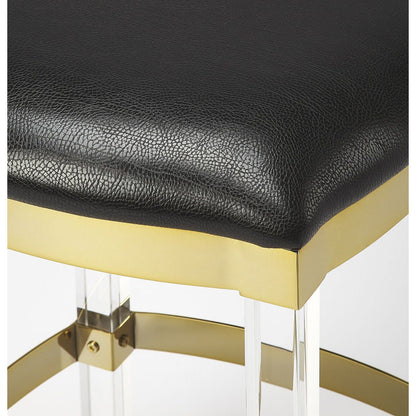Butler Specialty 5322034 Jordan Acrylic and Black Leather Counter Stool