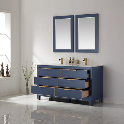 Altair Designs 60" double vanity with top - 533060-RB-AW-NM