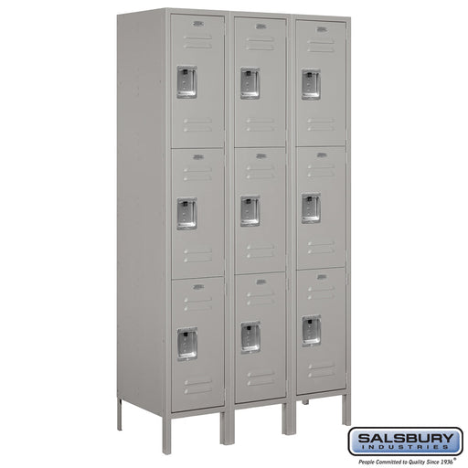 Salsbury 15" Wide Triple Tier Standard Metal Locker - 3 Wide - 53368BL-A