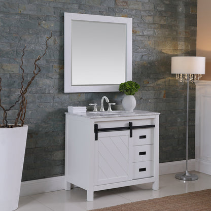 Altair Designs 36" single vanity with top - 536036-WH-CA-NM