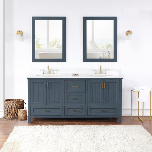 Altair Designs Isla 72" double vanity with top - 538072-CB-AW-NM
