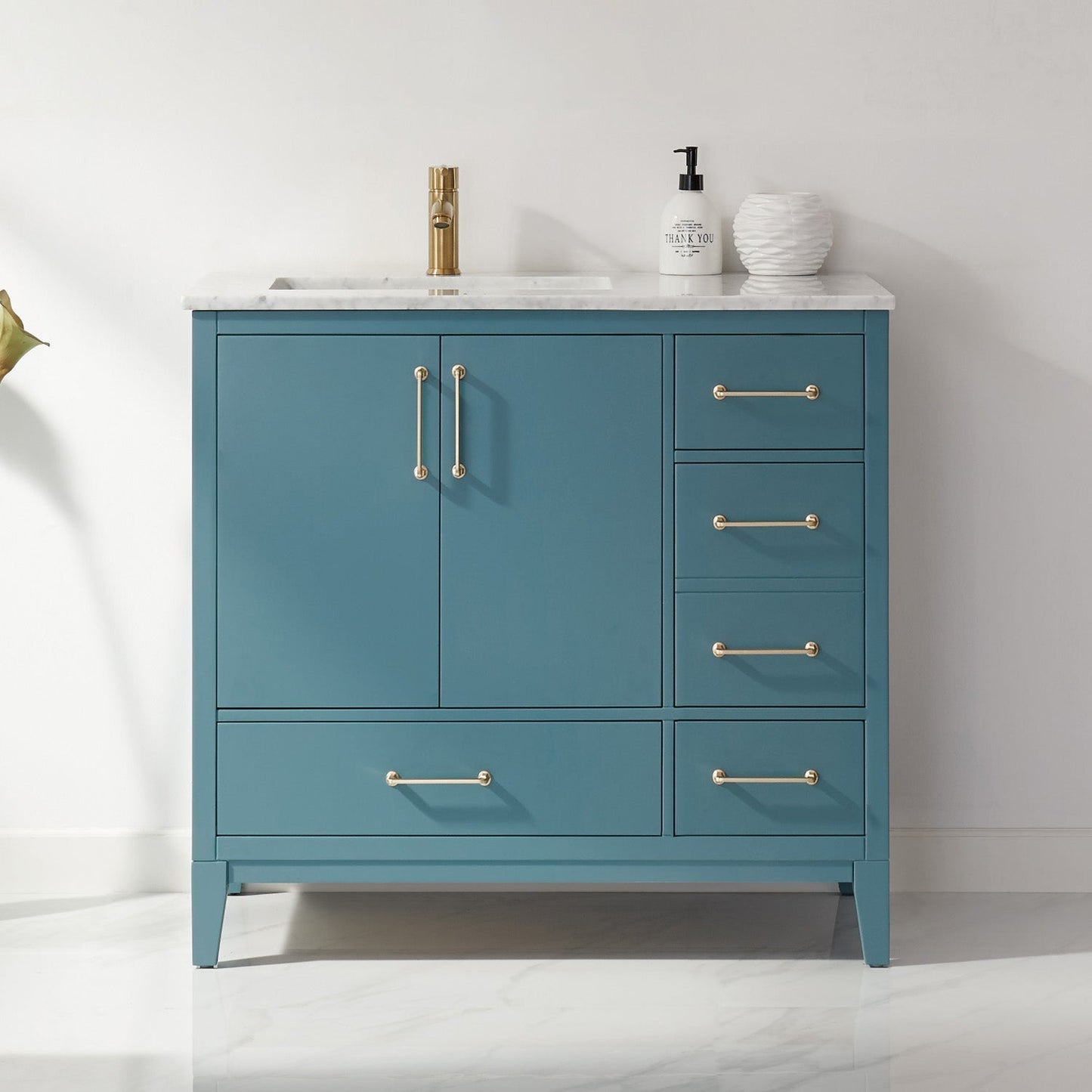 Altair Designs 36" single vanity with top - 541036-WH-CA-NM