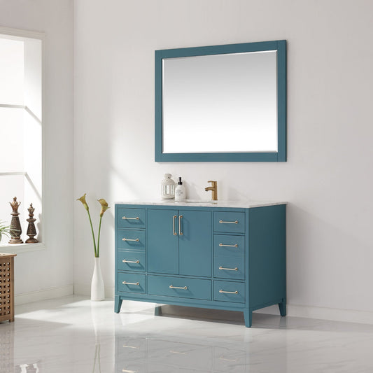 Altair Designs 48" single vanity with top - 541048-WH-CA-NM