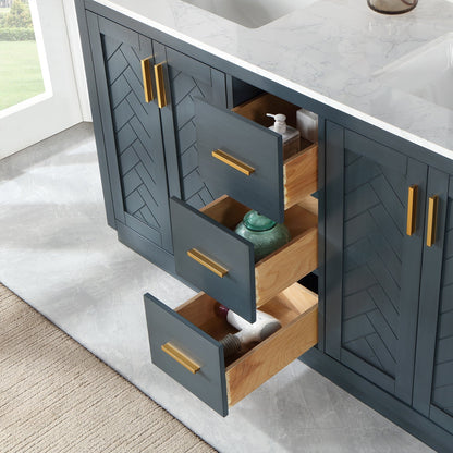 Altair Designs Gazsi 60" double vanity with top - 543060-BN-GW-NM