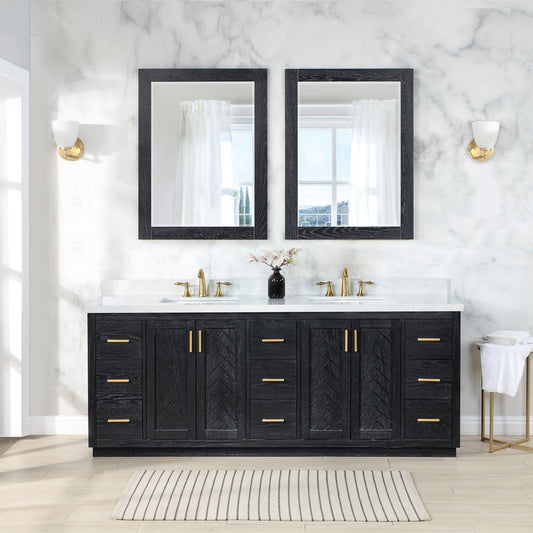 Altair Designs Gazsi 84" double vanity with top - 543084-BO-GW-NM