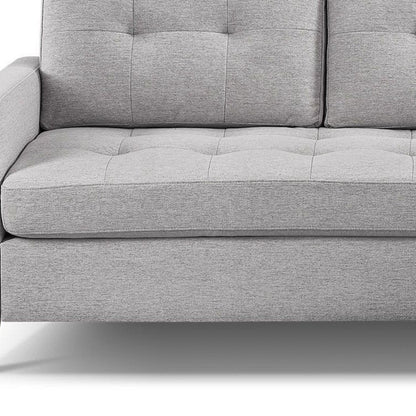 Modway Furniture 87" Luxurious Light Gray Polyester Blend Sofa & Ottoman with Natural Wood Legs for Modern Décor - 544961-HOMEROOTS