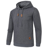 Grey Drawstring Mens  Long Sleeve Hooded Sweatshirt