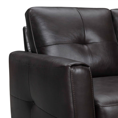 Modway Furniture 82" Black Leather Sofa with Brown Legs - Luxurious Comfort & Elegant Design for Stylish Living Spaces - 546416-HOMEROOTS