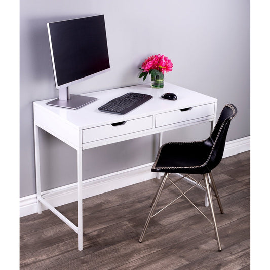 Butler Specialty Company Belka Desk with Drawers, White  - 5466304