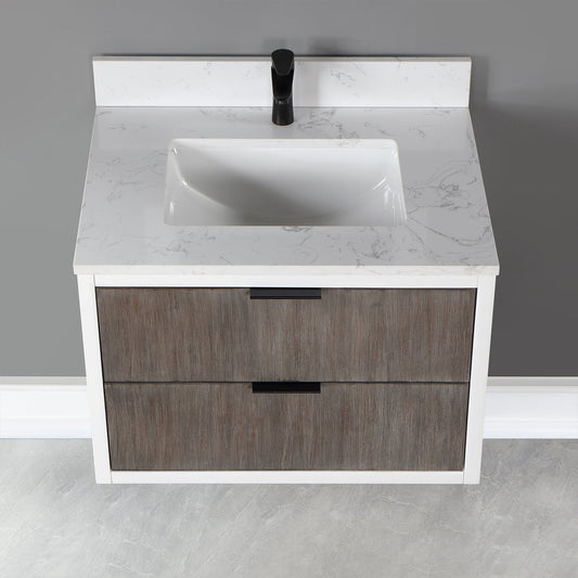 Altair Designs 30" single vanity with top - 547030-WP-AW-NM