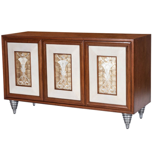 Butler Specialty Company Shelly Leather & Capiz Shell Inlay 55"" Sideboard, Medium Brown -  5486350