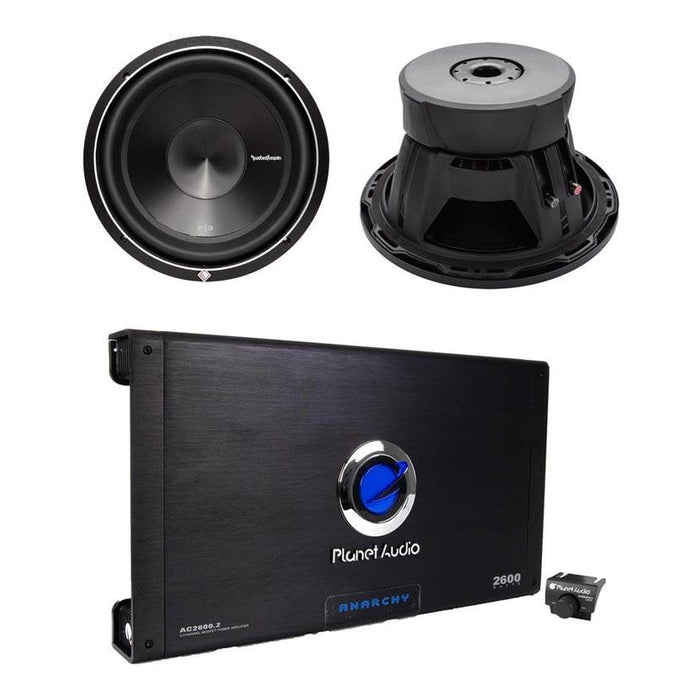 2 Rockford Fosgate P3D2-10 10" 1000W 2-Ohm Car Subwoofers Subs + 2600W 2-Ch Amp - 54996