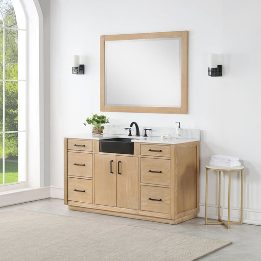 Altair Designs 60" single vanity with top - 550060S-WP-AW-NM