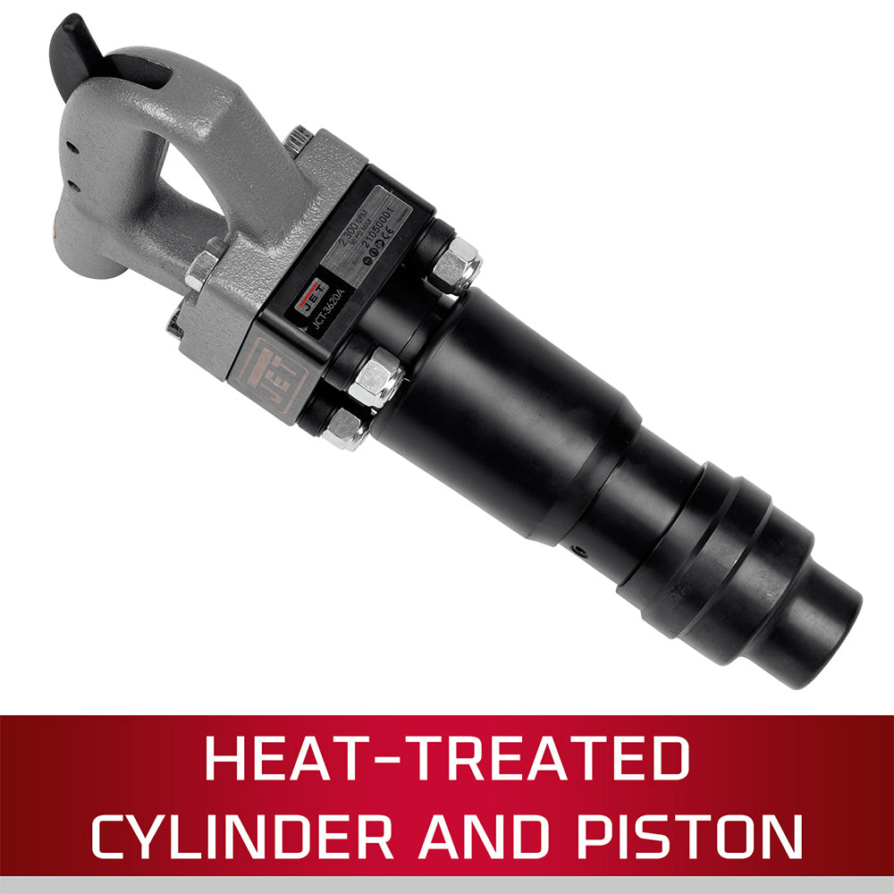 JET JCT-3620A 3" Stroke Round Shank 4-Bolt Pneumatic Chipping Hammer (D Handle) - JT9-550620