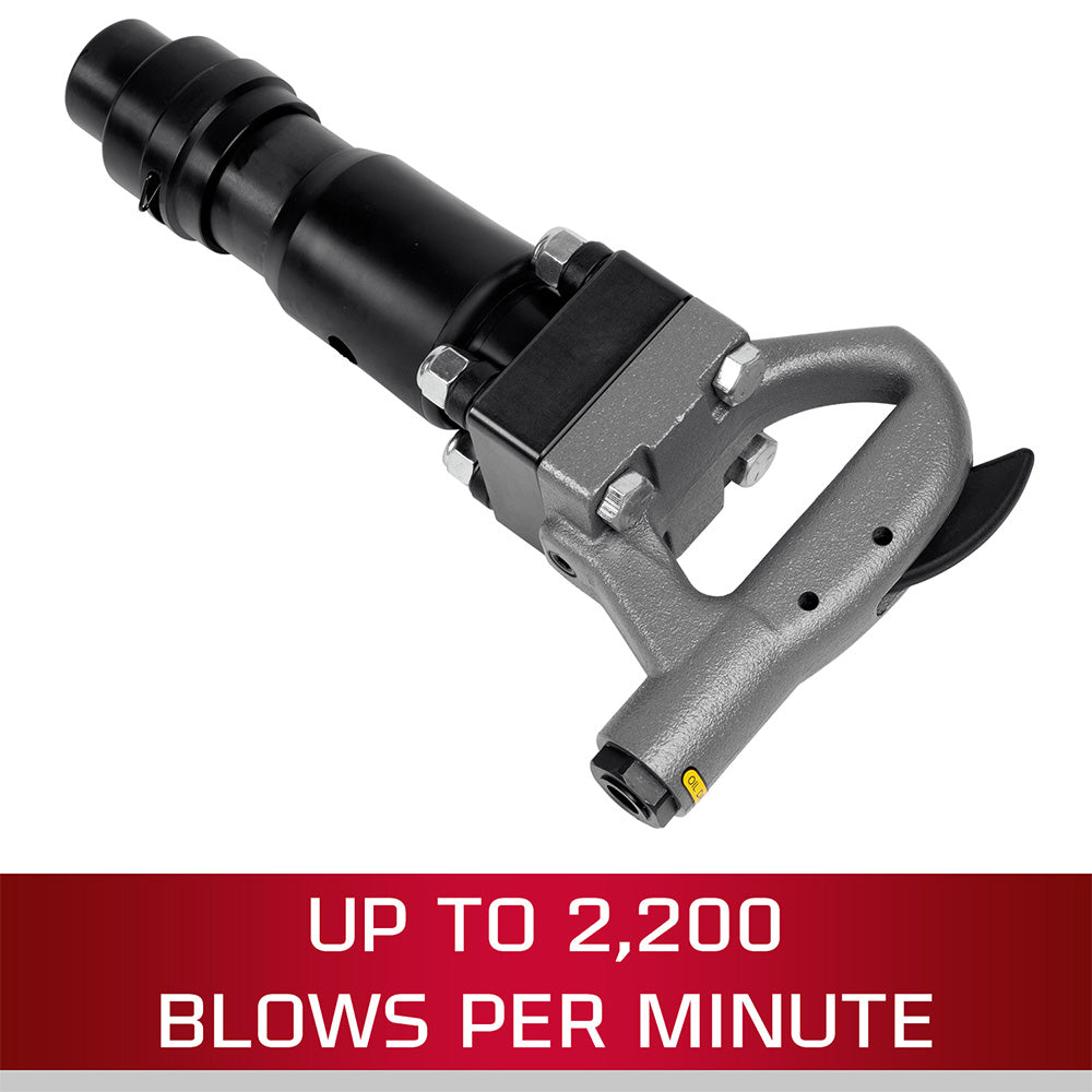 JET JCT-3620A 3" Stroke Round Shank 4-Bolt Pneumatic Chipping Hammer (D Handle) - JT9-550620