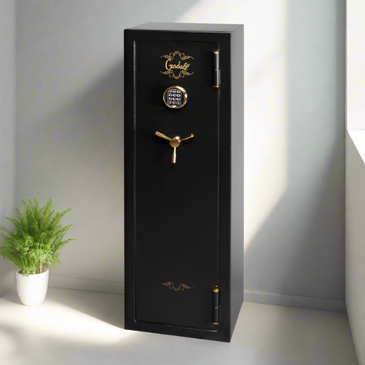 Gardall  Black Firelined Gun Safe w/ Gold Trim - GF5517-B-C