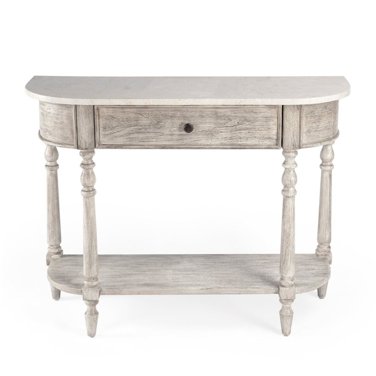 Butler Specialty Company Danielle Marble 40"" one- drawer Console Table, Gray  - 5517329
