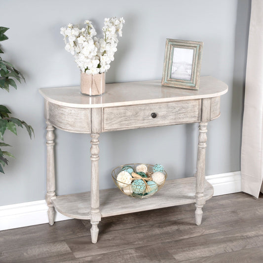 Butler Specialty Company Danielle Marble 40"" one- drawer Console Table, Gray  - 5517329