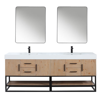 Altair Designs 60"/72"/84" single/double vanity with top - 552060B-LB-WH-NM