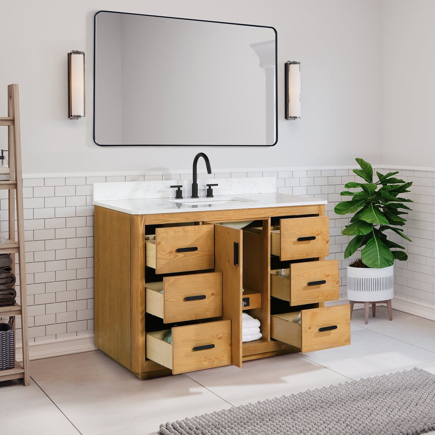 Altair Designs 48" single vanity with top - 556048-NW-GW