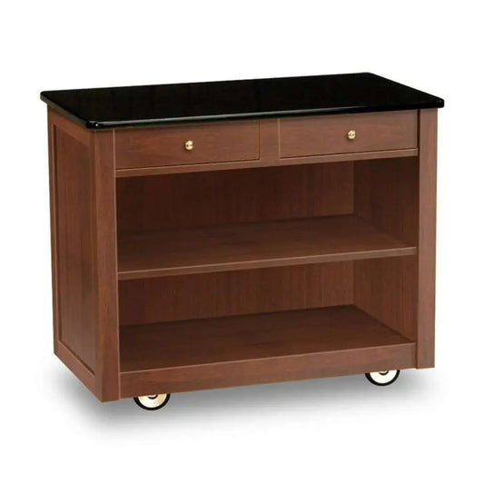 Forbes Industries 5566 21" Hardwood Service Cart with Avonite Top Two Drawers and Wood Veneer Cabinet - 5566