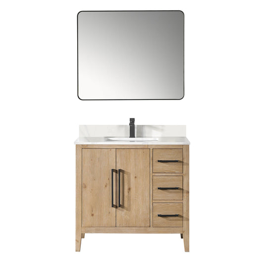 Altair Designs Laurel 36" single vanity with top - 558036-WF-CWQ-NM