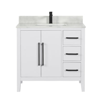 Altair Designs Laurel 36" single vanity with top - 558036-WF-CWQ-NM