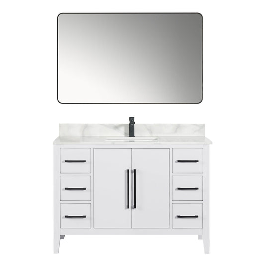 Altair Designs Laurel 48" single vanity with top - 558048-WH-CWQ-NM