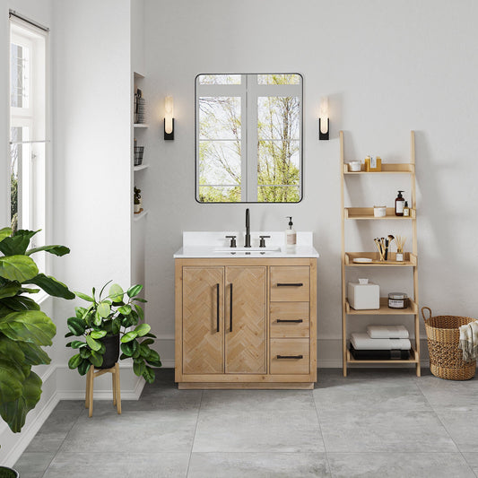 Altair Designs Bellavia 36" single vanity with top - 559036-WF-GW-NM