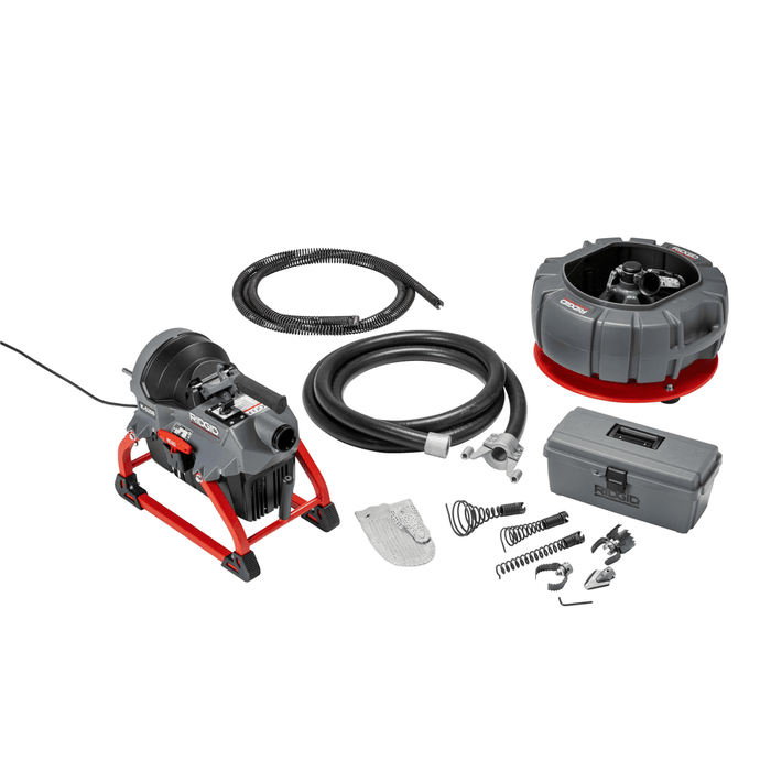 Ridgid Model K-5208 K-5208, 115V 60Hz Machine with guide hose, qty: 4 C-11 cables, sectional cable carrier, and toolbox w/cutters kit, K5208 120V 60HZ W/ C11 - 61693