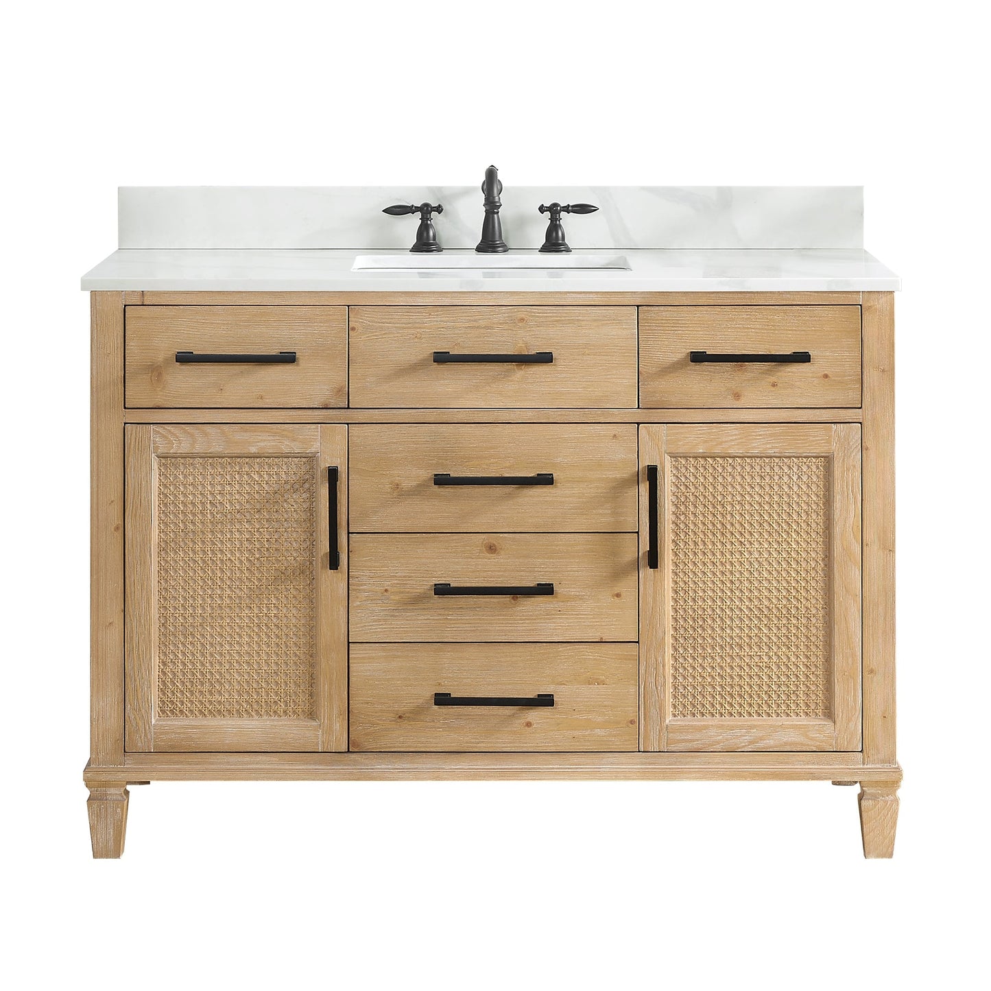 Altair Designs Solana 48" single vanity with top - 560048-WF-CWQ-NM