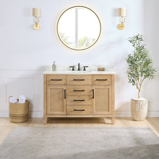 Altair Designs Solana 48" single vanity with top - 560048-WF-CWQ-NM