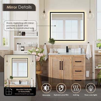 Altair Designs 36" single vanity with top - 561036-LB-CWQ-NM