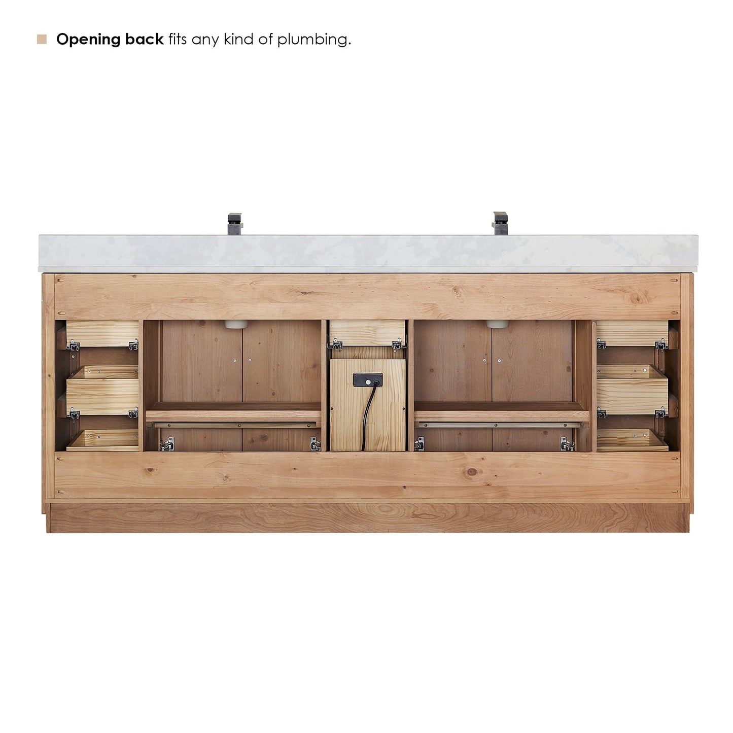Altair Designs Floral 84" double vanity with top - 561084-LB-CWQ-NM