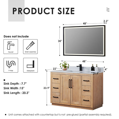 Altair Designs Cicero 48" single vanity with top - 562048-LB-GW-NM