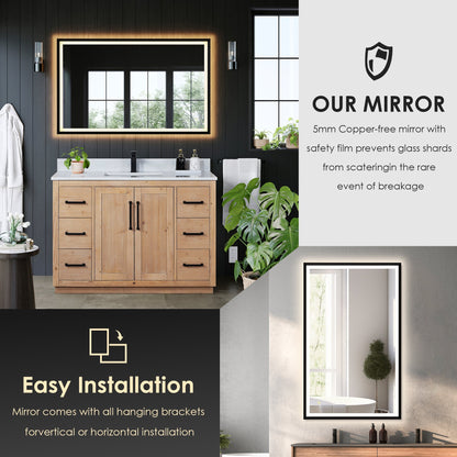 Altair Designs Cicero 48" single vanity with top - 562048-LB-GW-NM