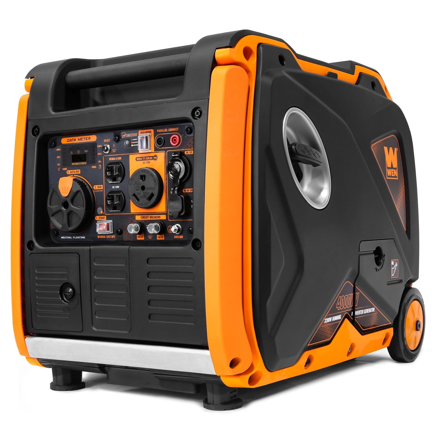 WEN 56400iX Super Quiet 4000-Watt RV-Ready Electric Start Portable Inverter Generator with Fuel Shut-Off and CO Shutdown Sensor - 56400iX