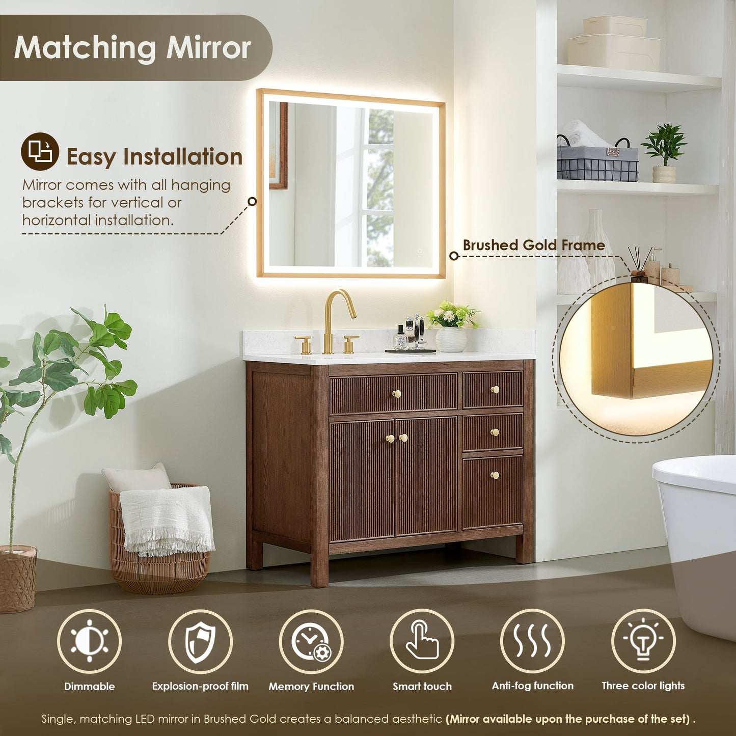 Altair Designs Cerrito 42" single vanity with top - 567042-BK-GW-NM