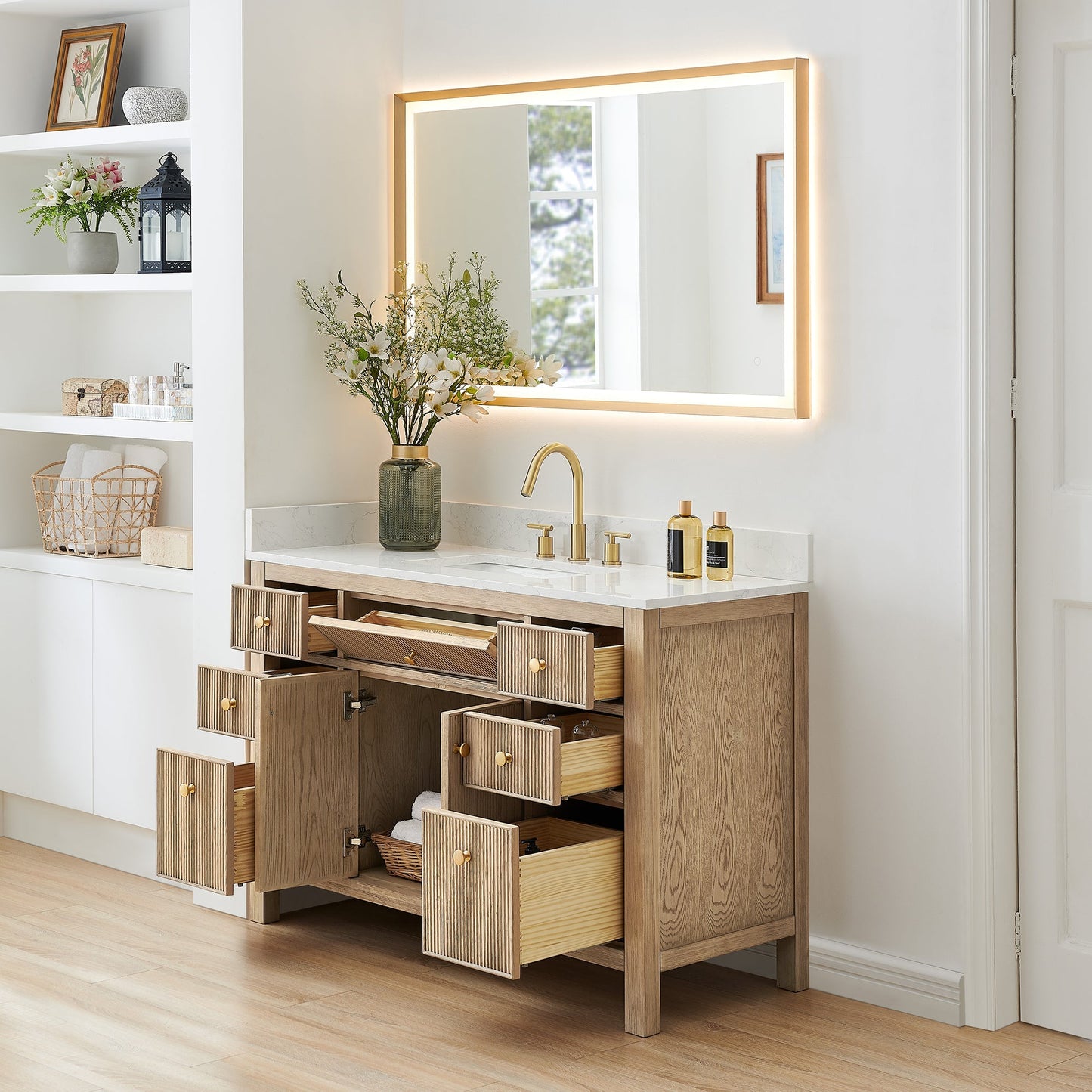 Altair Designs 48" single vanity with top - 567048-BK-GW-NM