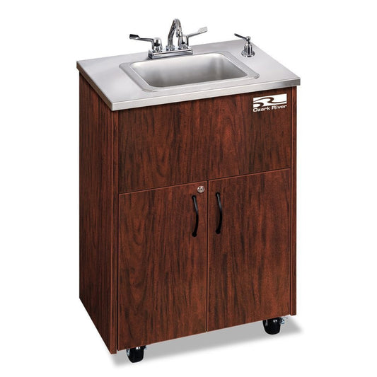 Forbes Industries 5746 18" Handwashing Cart - Mahogany Laminate Cabinet - 5746
