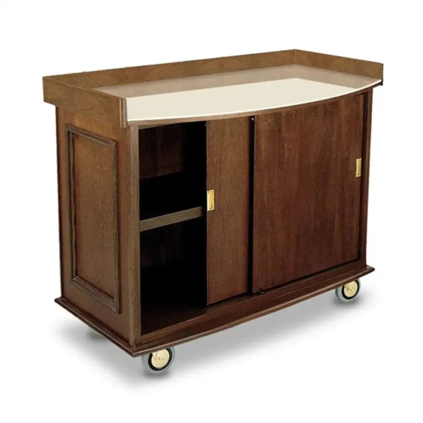 Forbes Industries 5759 27" Wood Veneer Beverage Cart - Avonite Top - 5759