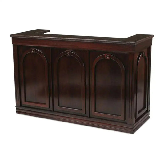 Forbes Industries 5769-5 27" Wood Veneer Mobile Bar - U-Shaped Avonite Top - 5769-5